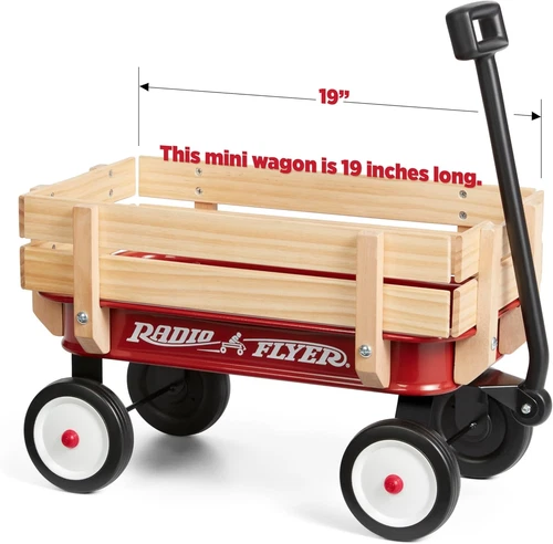 Radio Flyer Full Size Classic Steel and Wood Pull Along Wagon, Red