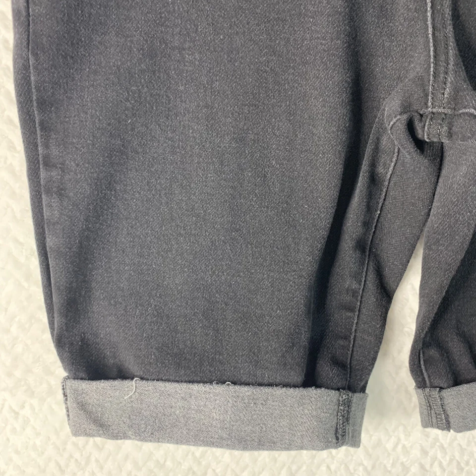 Bermudas de mezclilla DG2 Diane Gilman con puños para mujer talla 6 negras Foto 3 de 4
