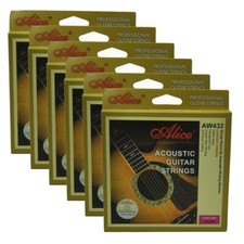 5Packs Alice Acoustic Guitar Strings Hexagonal Core Coated Copper Alloy AW432-SL