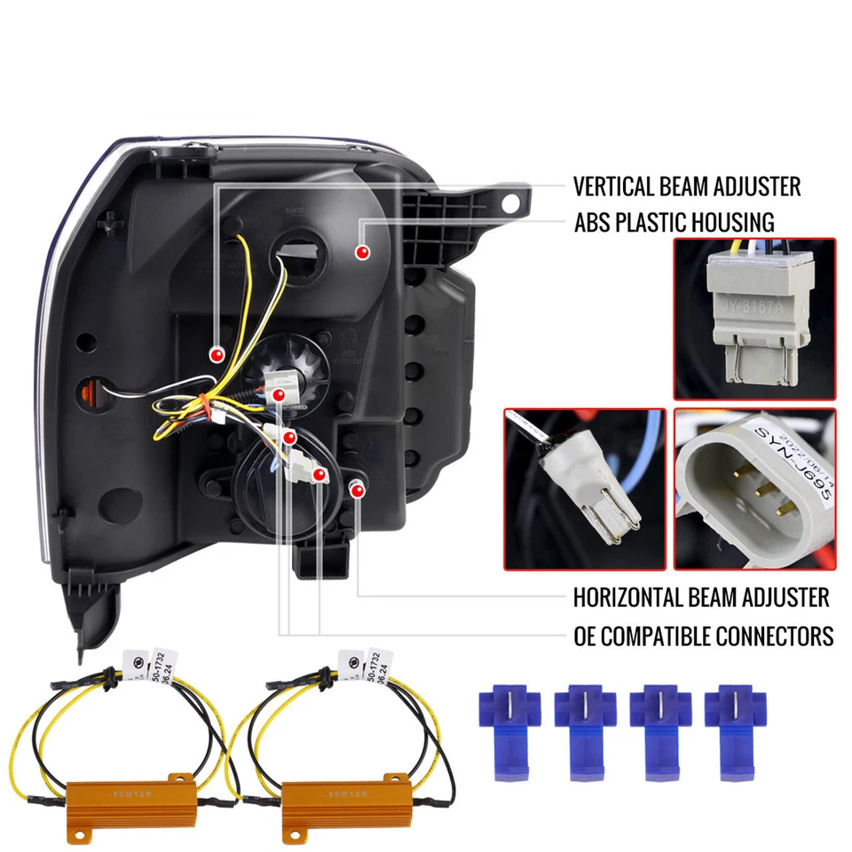 Para 07-14 GMC Yukon/XL 1500/XL 2500 Switchback sequencial LED seta preto - Imagem 4 de 4