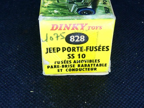French Dinky Toys 828 Jeep Porte-Fuseée SS10 Rocket Launcher BOX ONLY - Picture 7 of 10