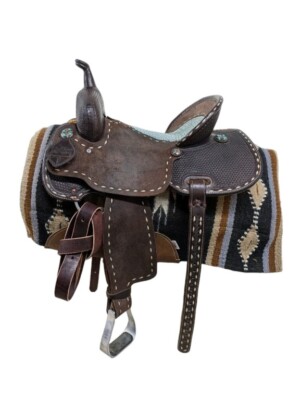 15 Inch Used Scott Thomas Western Barrel Saddle 945-9574