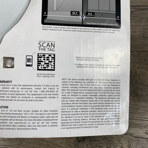 Feit Electric Conserv-Energy Dimmable BR40 LED 100 Watt Flood Light Bulb New - Picture 10 of 13