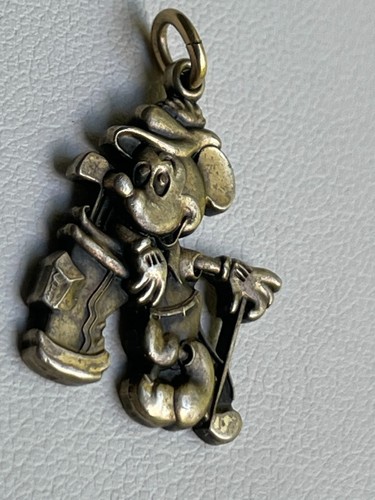 Vintage Estate Walt Disney Productions Sterling MICKEY MOUSE PLAY GOLF Charm - Picture 4 of 8