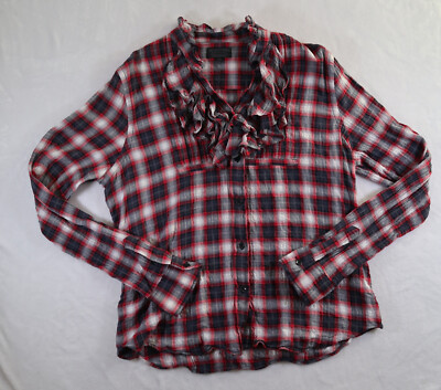 Ralph Lauren Hemd Damen Kariert XL Polo Jeans Company Rüschen