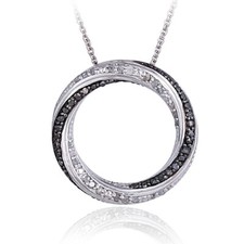 0.50ct TDW Black  White Diamond Eternity Necklace