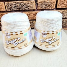 Lily Sugar'n Cream Knitting Yarn - Cones-Ecru Lot Of 2