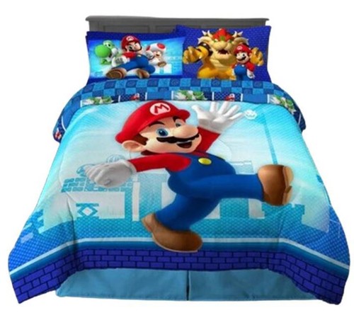 Super Mario "Power Up Mario" Kids Reversible Bed Set-W5205554762, W5671077212 - Picture 6 of 14