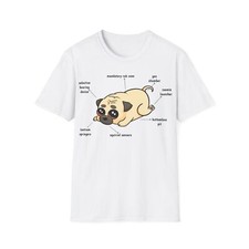 Pug Anatomy Unisex T-Shirt, Dog Mom Lover Shirt, Animal Lover Tee, Dog Dad Mama