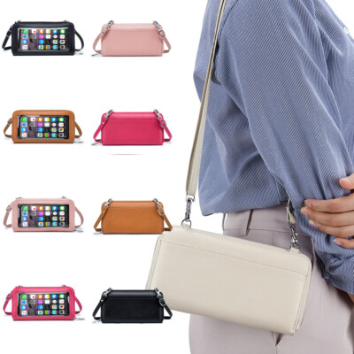 Women Girl Cell Phone Purse Touch Screen Crossbody Shoulder Bag Wristlet Wallets