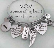 Loss of Mother Memorial Bangle, A Piece of My Heart is in Heaven, Loss of Mom