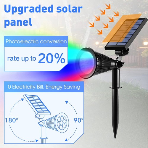 2-in-1 Waterproof LED Solar Powered Spot Lights Outdoor Garden Lamp Auto On/Off - Picture 3 of 25