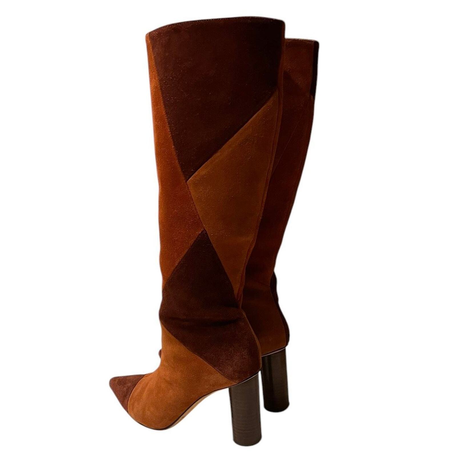 Ulla Johnson Jerri cowhide suede patchwork  knee … - image 4