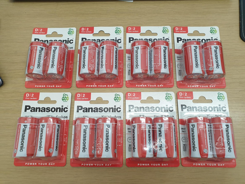 16 X BATERÍAS DOMÉSTICAS PANASONIC DR20 ZINC CARBONO D2 SOLO £17.49 CORREO GRATUITO - Imagen 5 de 12