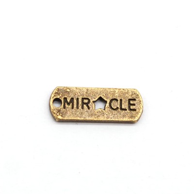 Clearance 40PCS, Antique Bronze Tone MIRACLE Word Charm Pendant, Word Charms, I