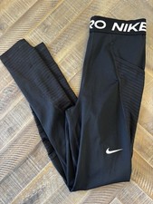 Nike Pro Dri-FIT Women's Ankle Leggings Black XS Elastic Waist Pockets