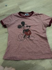 Vintage 90'S Disneyland Resort Mickey Mouse Ringer T-shirt Made in USA kid small