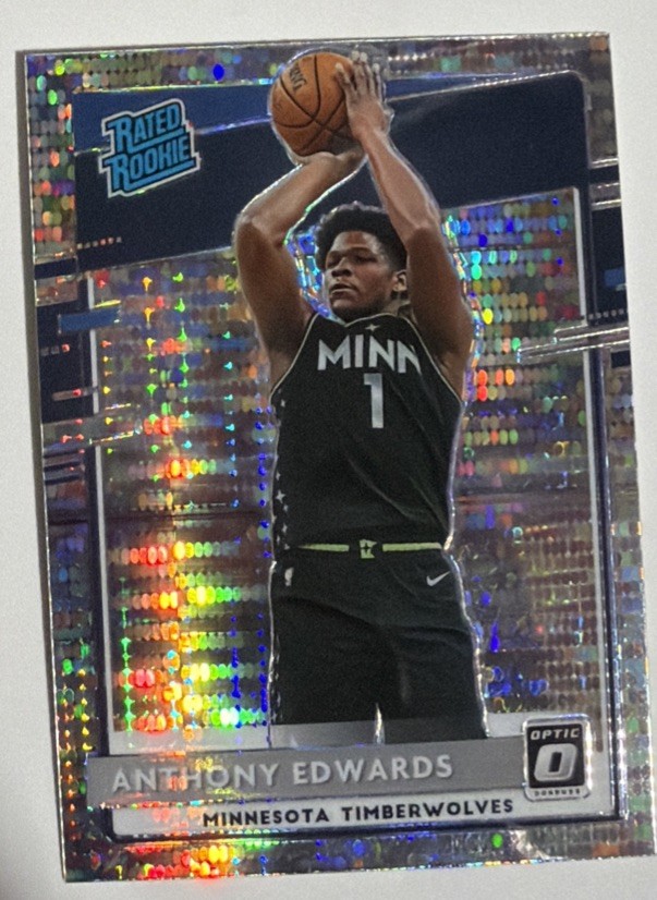 2020-21 Panini Donruss Optic ANTHONY EDWARDS Silver Pulsar Rated Rookie RC #151