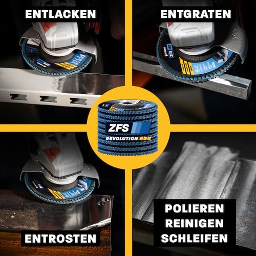 Amboss Fächerschleifscheibe Set Ø 125 (8 Stck.) Korn 40-120 - Bild 5 von 8