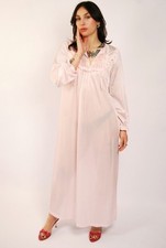 80s Cottage Nightgown L large baby pink vintage maxi grandma retro pinup