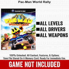 Pac-Man World Rally 100 Nintendo GameCube Memory Card Save CHEATS
