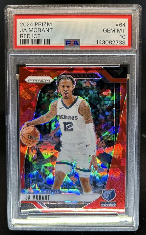 2024-25 Panini Prizm Ja Morant Red Ice #64 Grizzlies PSA 10 GEM MINT