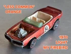 Hot Wheels Redlines ©1970 Light My Firebird "LESS COMMON" ORANGE HK White Int