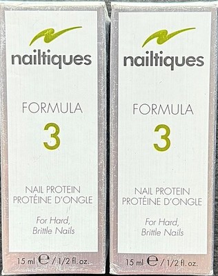 2 Nailtiques Nail Protein Formula 3 For Hard, Brittle Nails, 0.5 Fl. Oz./15 mL
