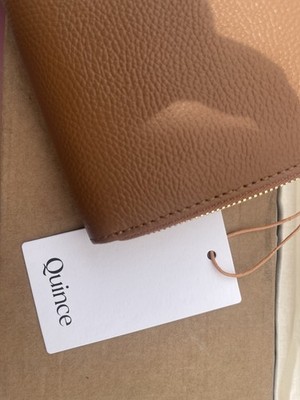 NWT QUINCE ITALIAN PEBBLED LEATHER CONTINENTAL WALLET  MSRP $40 COGNAC