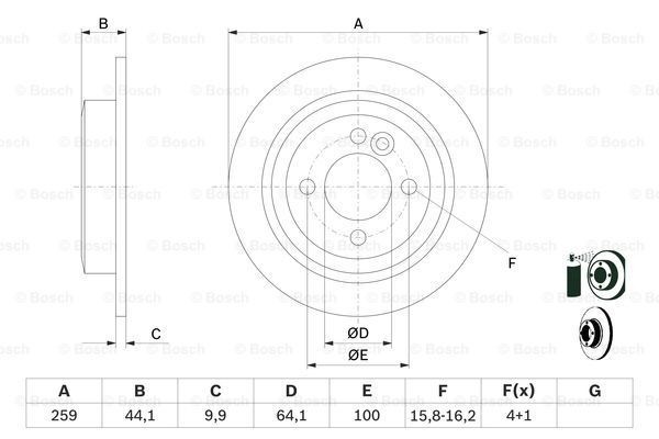 Fits BOSCH HAMULCE 0 986 478 601 BRAKE DISC REAR 259X10 P - Image 28