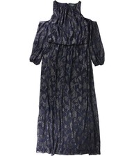 Ralph Lauren Womens Burnout Gown Dress, Blue, 2