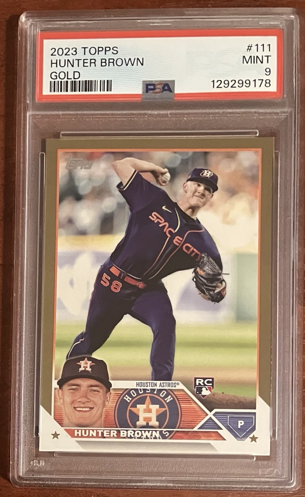 2023 Topps Hunter Brown Gold /2023 #111 PSA 9 Rookie