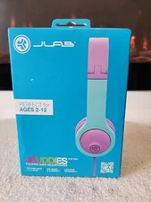 JLAB JBuddies Gen 2 Folding Kids Wired Headphones - Purple/Teal