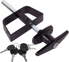 Shed Door Latch T-Handle Lock Kit with 5 Keys 4  Kit, Black
