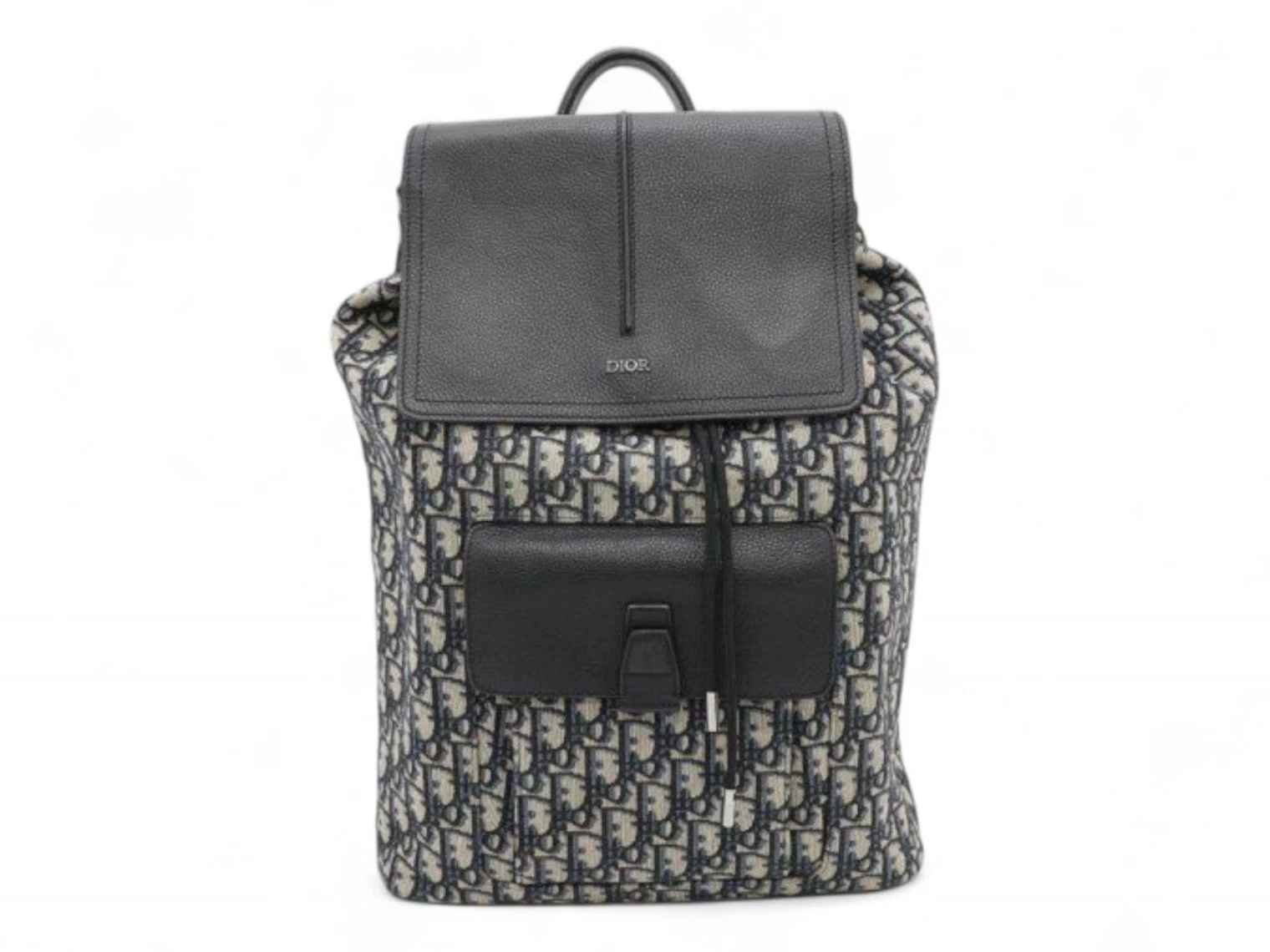 Sac à dos Christian Dior cuir oblique toile noir
