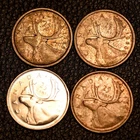 Lot 11: (4) Canada 80% SILVER Quarters ~ $1 FACE ~ 0.600 ASW / FREE SHIPPING!