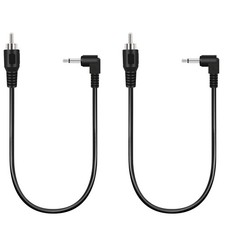 Bolvek 2 Pack 1ft RCA Male to 3.5mm 1/8 inch 90 Degree Right Angle Black