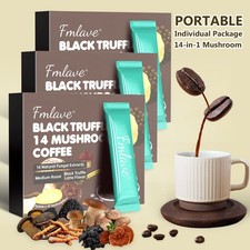 3 pack Organic Mushroom Coffee 45 Sachets   14 Mushroom Blend for Focus  Energy