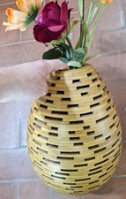 JARRON DE MADERA TESELADA MUY DECORATIVO TECXX 439