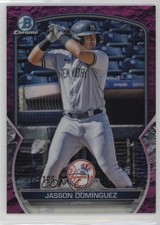 2023 Bowman Chrome Prospects Fuchsia Lunar Crater Refractor Jasson Dominguez 0c3