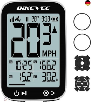 Bikevee GPS Fahrradcomputer Kabellos Wasserdicht 2.4 Zoll FSTN Display IPX7 28h