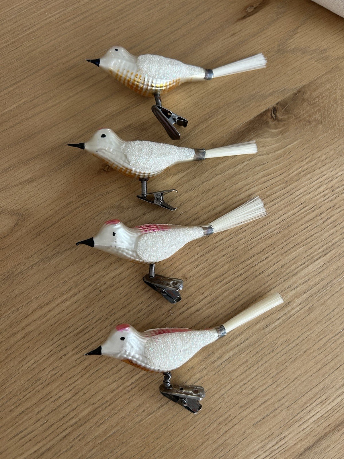 Vintage ? Glass Bird Mica Christmas Ornament. Price is For Each ornament !