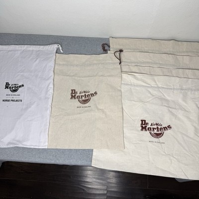 Dr Martens Bundle Of 6 Dust Bags Cinch Top Drawstring Shoe Bag Cream Storage