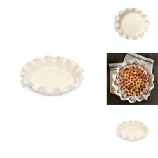 Emile Henry Ruffled Pie Dish 10.5" X 2.5" 1.25qt Clay Made in France