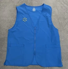 Walmart Associate Vest Mens M Medium Work Uniform Employee Pockets Blue Workwear