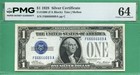 NEAR SOLID BINARY SERIAL NUMBER - F 66666669 A - 1928 $1 SC - PMG CU 64 — photo 1