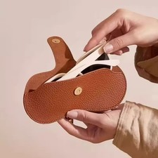 Portable Leather Sunglasses Bag,Glasses Pouch Carrying Organizer Eyeglass Travel