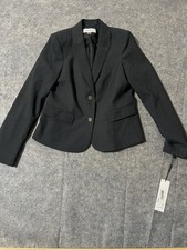 Calvin Klein Women's Grey Blazer Jacket Classic 2-Button, Business Size 10P