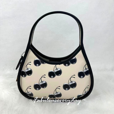 Coach Ergo Cherry Bag in Coachtopia Leather Black/Cloud Multi CL754 NWT