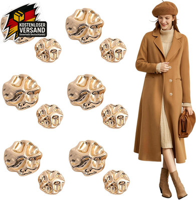 Goldene Modeknöpfe zum Annähen, Vintage Look, 12 Stück, Damen und DIY